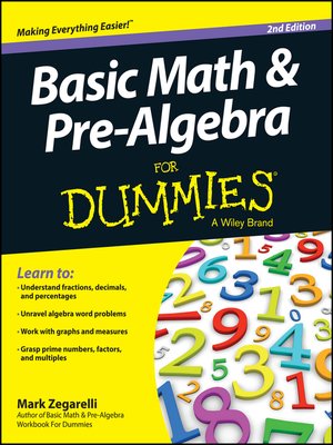cover image of Basic Math and Pre-Algebra For Dummies